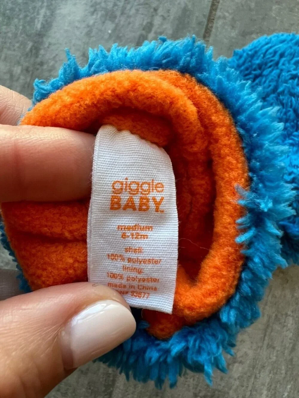 GIGGLE BABY Faux Shearling Fur Boys Girls Mittens Gloves Fleece Lined 6-12m Sz M